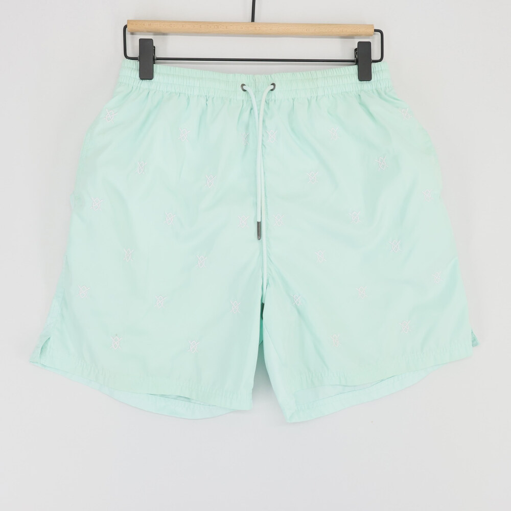 Daily Paper Reshield Swim Shorts Mens S Green Embroidered Drawstring Mesh